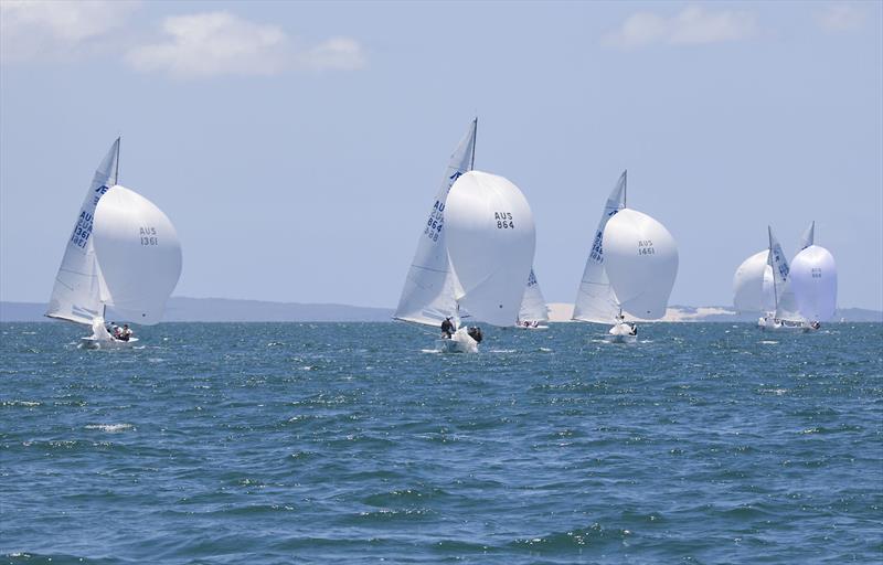 Day 1 of the Etchells Australian Championship photo copyright John Curnow taken at Royal Queensland Yacht Squadron and featuring the Etchells class