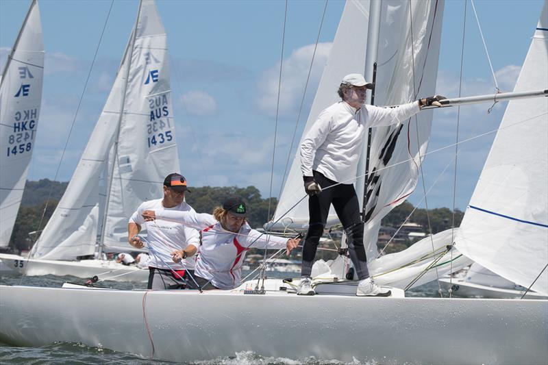 Top 40 Skippered by Billy Merrington with the crew Ian McKillop, Geoff Bonouvrie have a good day currently leading the regatta after the first day of racing photo copyright Alex McKinnon taken at Gosford Sailing Club and featuring the Etchells class