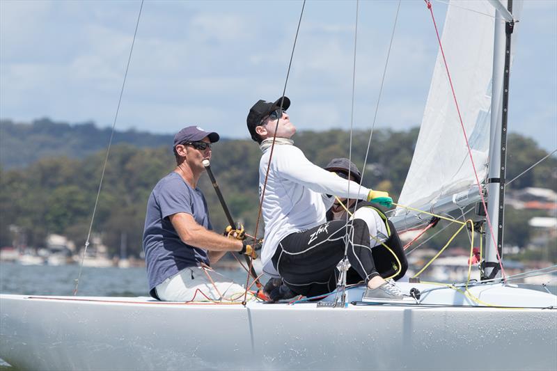 Magpie skippered by Graeme Taylor and crewed by James Mayo and Ben Lamb photo copyright Alex McKinnon taken at Gosford Sailing Club and featuring the Etchells class