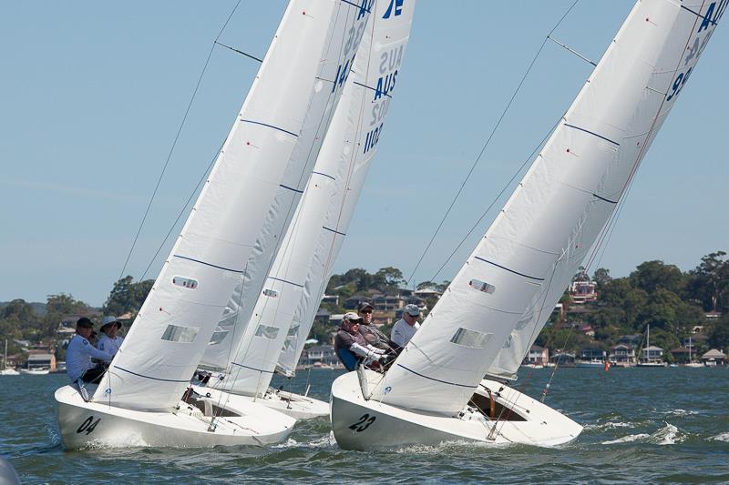 Wobbegong2 Skippered by Doug Flynn and his crew Steve McConaghy and Andrew Smith tussle with Crews Control skippered by Paul Minter and crewed by John Minter and Steve Langton on the way to the finish. - photo © Alex McKinnon Photography