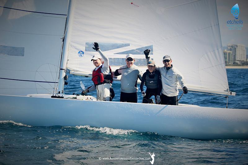 David Clark and The Cure - Winners in 2018 - Etchells Australasian Championship photo copyright Nic Douglass / www.AdventuresofaSailorGirl.com taken at Mooloolaba Yacht Club and featuring the Etchells class