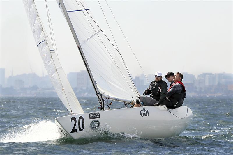 Hard at work on board Vendetta photo copyright ajmckinnonphotography.com taken at Royal Brighton Yacht Club and featuring the Etchells class