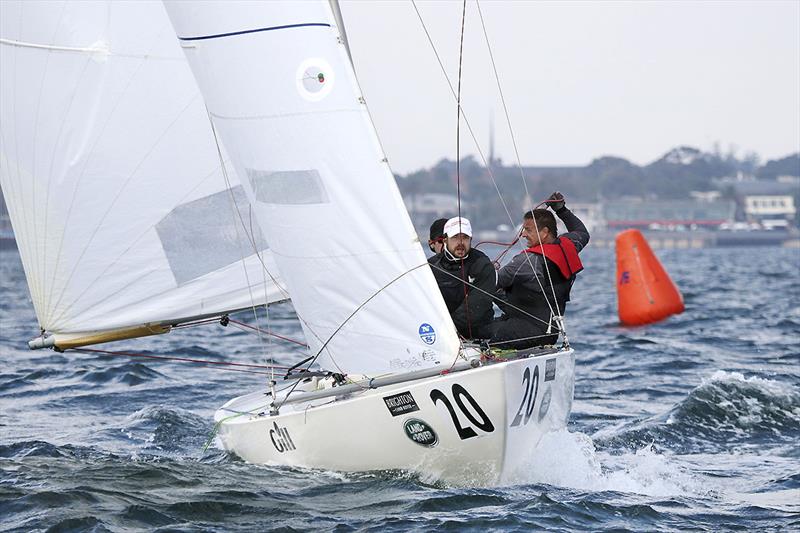 Armfuls of mainsheet after rounding the leeward mark - Vendetta - photo © ajmckinnonphotography.com