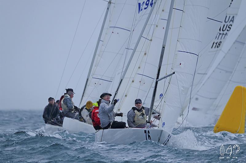 Knot Easy at the Queensland State Championship ahead of the 2018 World Championship photo copyright Mitch Pearson/SurfSailKite taken at Royal Brighton Yacht Club and featuring the Etchells class