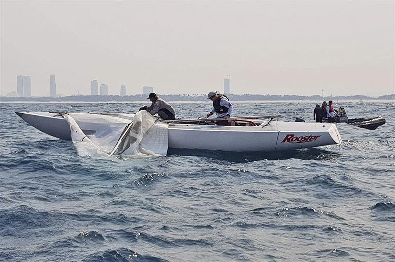 What happens when you don't lock the turnbuckles photo copyright Southport Yacht Club taken at  and featuring the Etchells class