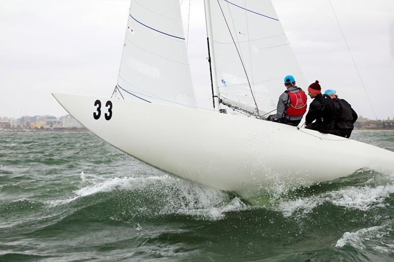Forte's forte is being airborne – Mark Crier, Robbie Gibbs, Blair Spalding. - 2020 Etchells Australian Championship day 4 photo copyright John Curnow taken at Royal Brighton Yacht Club and featuring the Etchells class