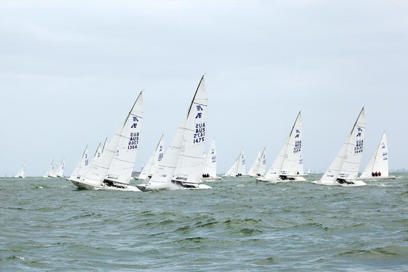 Stepping away smartly from the start line with Pedro and Flying High - 2020 Etchells Australian Championship day 4 photo copyright John Curnow taken at Royal Brighton Yacht Club and featuring the Etchells class