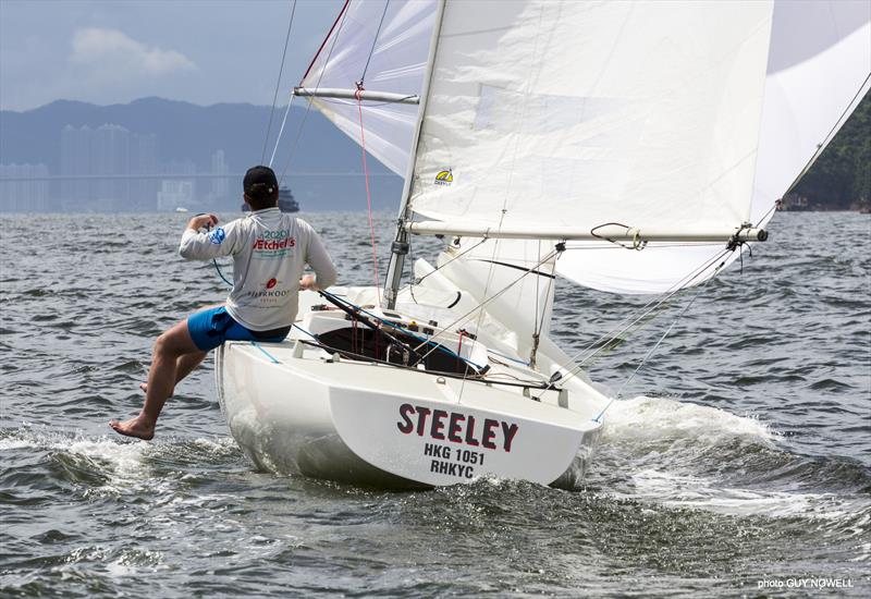 More weight outboard, please. James Dagge. Hong Kong ATI Solo 2020 photo copyright Guy Nowell taken at  and featuring the Etchells class