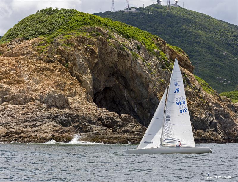 Mark Thornburrow at Cape d'Aguilar. Hong Kong ATI Solo 2020 photo copyright Guy Nowell taken at  and featuring the Etchells class