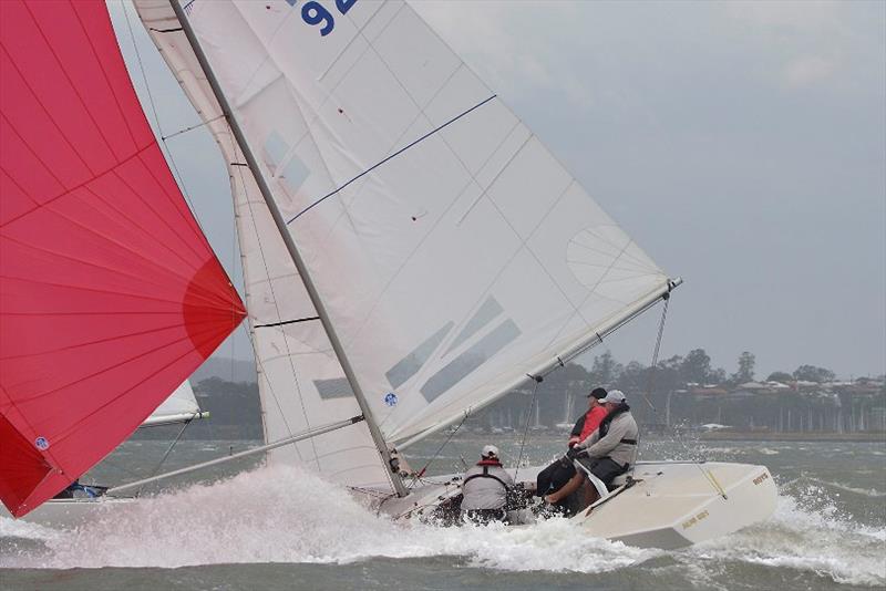 Noel Paterson's Waterloo Too crossing the finish line of Race 4 - Etchells Queensland State Championship 2020 - photo © Emily Scott Images