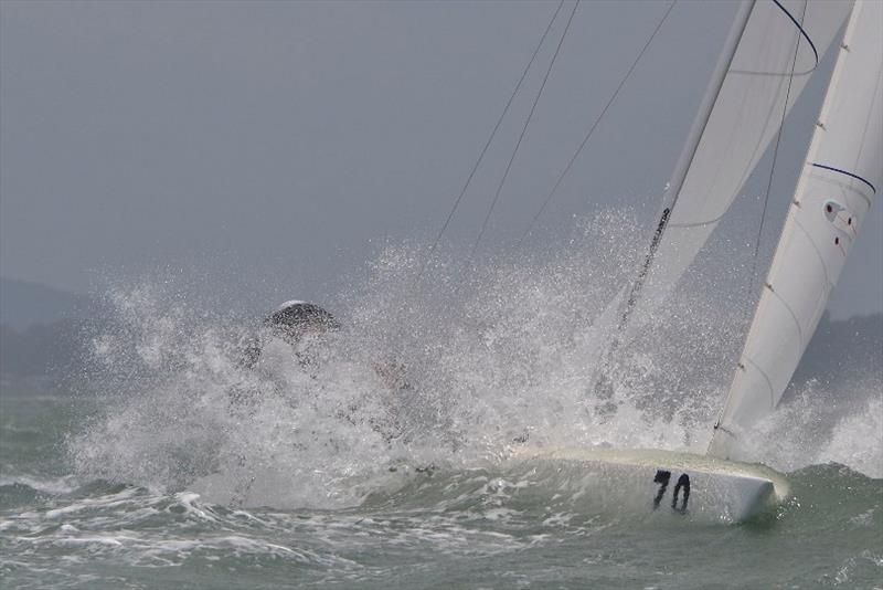 Encore at the weather mark of Race Four on Day 2 - Etchells Queensland State Championship 2020 photo copyright Emily Scott Images taken at Royal Queensland Yacht Squadron and featuring the Etchells class