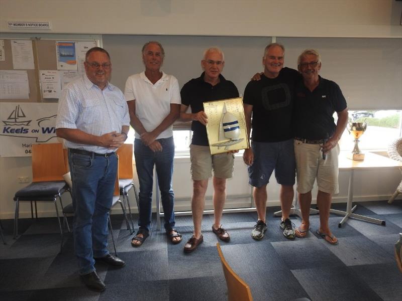 (R to L) Tim Bull, Marcus Burke, Skipper Chris Hampton, Camron Milews and Jeff Rose - Victorian International Etchells Championship photo copyright Julie-Ann McPherson Photography taken at Metung Yacht Club and featuring the Etchells class