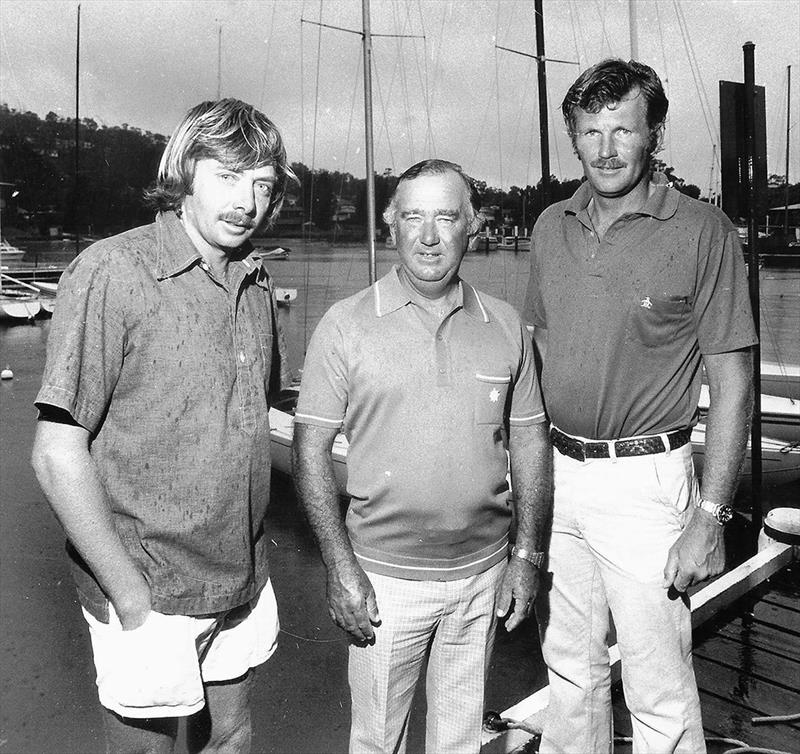 (l-r) John Stanley, Frank Tolhurst, Norm Hyett, the first Austraalian team to win the world Etchells Championship, 1977 - photo © Archive