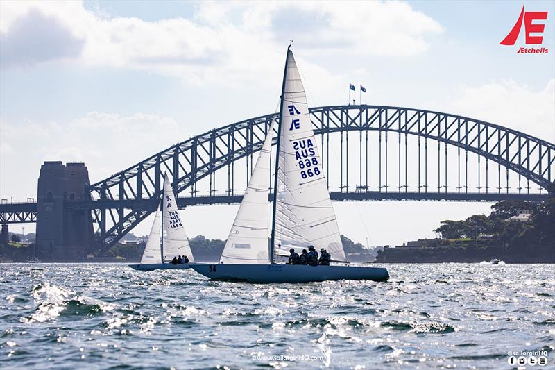 Yandoo XX skippered by Nev Wittey with RSYS youth squad members finished third in Race 3 - Etchells NSW Championship - photo © Nic Douglass / www.AdventuresofaSailorGirl.com