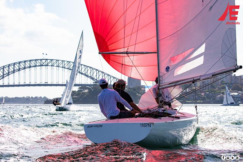 Col Tapper and the Adam Magpie team - Etchells NSW Championship photo copyright Nic Douglass / www.AdventuresofaSailorGirl.com taken at Royal Sydney Yacht Squadron and featuring the Etchells class