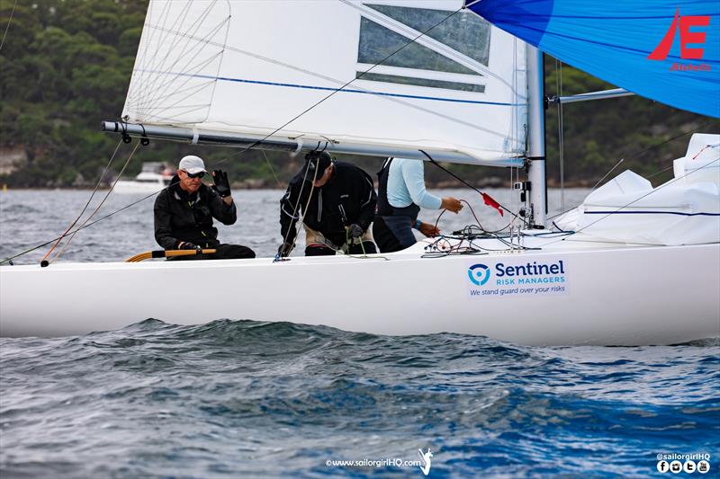 Hampton waves after taking the gun in Race 4 - Etchells NSW Championship photo copyright Nic Douglass / www.AdventuresofaSailorGirl.com taken at Royal Sydney Yacht Squadron and featuring the Etchells class