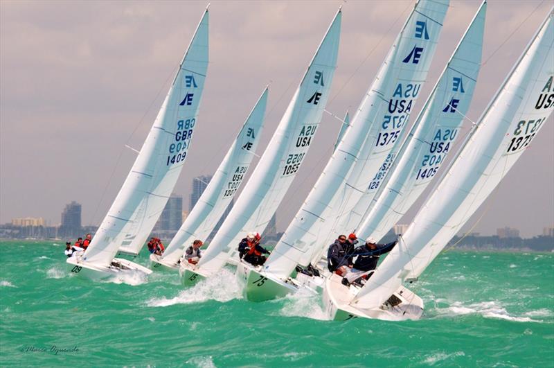 Racecourse action at the Etchells Coral Reef Cup photo copyright Images courtesy of Marco Oquendo (Images by Marco; www.marcophoto.zenfolio.com) taken at Coral Reef Yacht Club and featuring the Etchells class