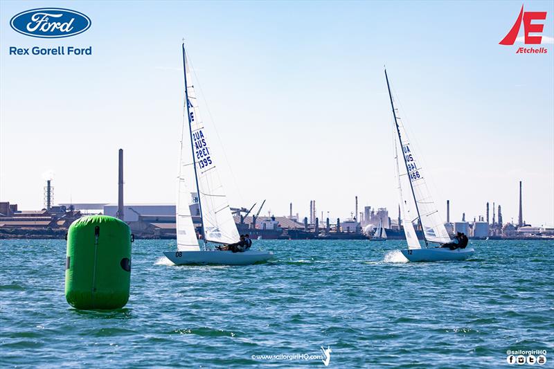 Shoulda Gone Left covered Tango into the top mark in Race 2 - Etchells Victorian State Championship 2022 - photo © Nic Douglass @sailorgirlhq