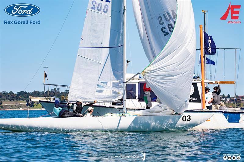 Jukes of hazzard take Race 2 - Etchells Victorian State Championship 2022 photo copyright Nic Douglass @sailorgirlhq taken at Royal Geelong Yacht Club and featuring the Etchells class