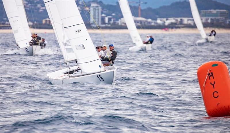 Etchells Australasian Championship 2021 working to the mark - photo © Nic Douglass @sailorgirlhq