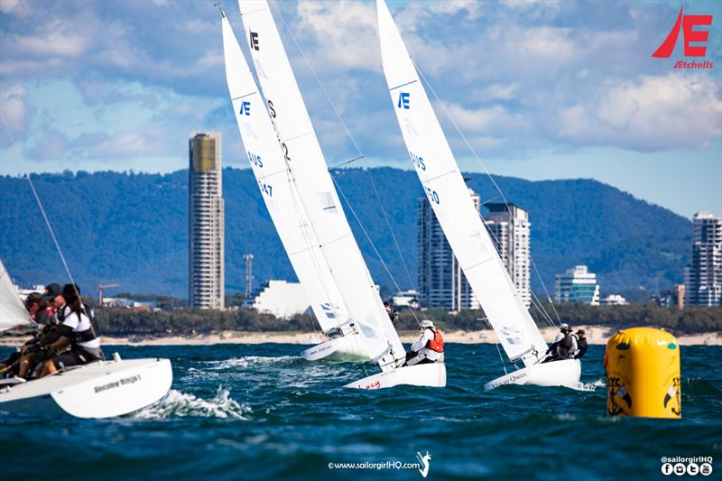Busy bottom marks - 2022 Gold Coast and Australasian Etchells Championship photo copyright Nic Douglass @sailorgirlhq taken at Southport Yacht Club and featuring the Etchells class