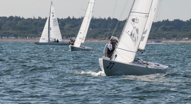 Steve Benjamin's Stella Blue on day 2 of the 2022 International Etchells Worlds photo copyright PKC Media taken at Royal Yacht Squadron and featuring the Etchells class