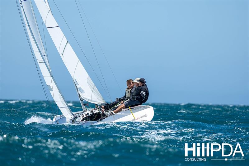 Robin Deussen's Shoulda Gone Left sits in seventh overall - 2023 Australian Etchells Championship photo copyright Jack Fletcher taken at Cruising Yacht Club of South Australia and featuring the Etchells class