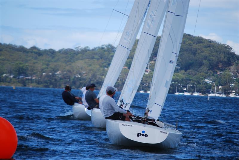 Pie in the line up - Etchells 2023 NSW Championship day 2 photo copyright Glen Hickey taken at Gosford Sailing Club and featuring the Etchells class