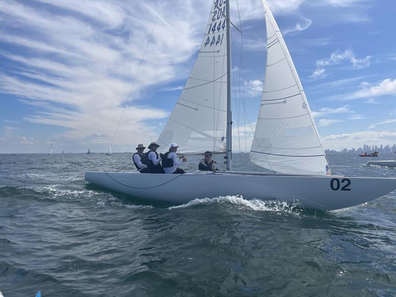 Playing Around doing just that on day one of the Etchells Victorian State Championship photo copyright Laura Thomson / RBYC taken at Royal Brighton Yacht Club and featuring the Etchells class