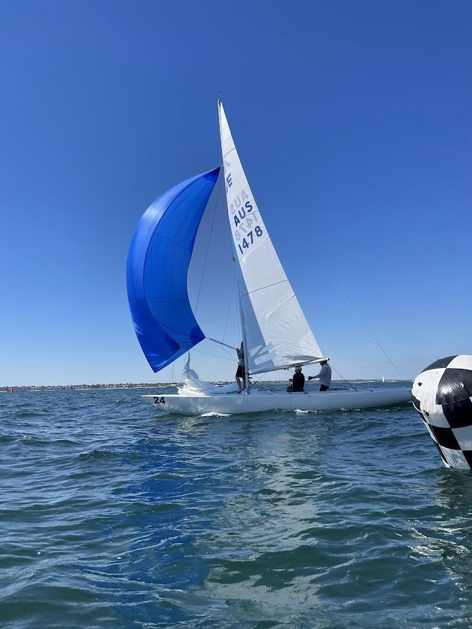 John Bertrand and his team had two top threes but it wasn't enough on day three of the Etchells Victorian State Championship photo copyright Laura Thomson / RBYC taken at Royal Brighton Yacht Club and featuring the Etchells class