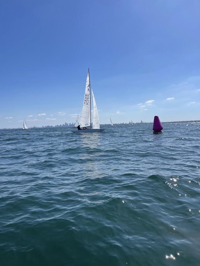 Light breeze and Fumanchu2 still leads on day three of the Etchells Victorian State Championship photo copyright Laura Thomson / RBYC taken at Royal Brighton Yacht Club and featuring the Etchells class