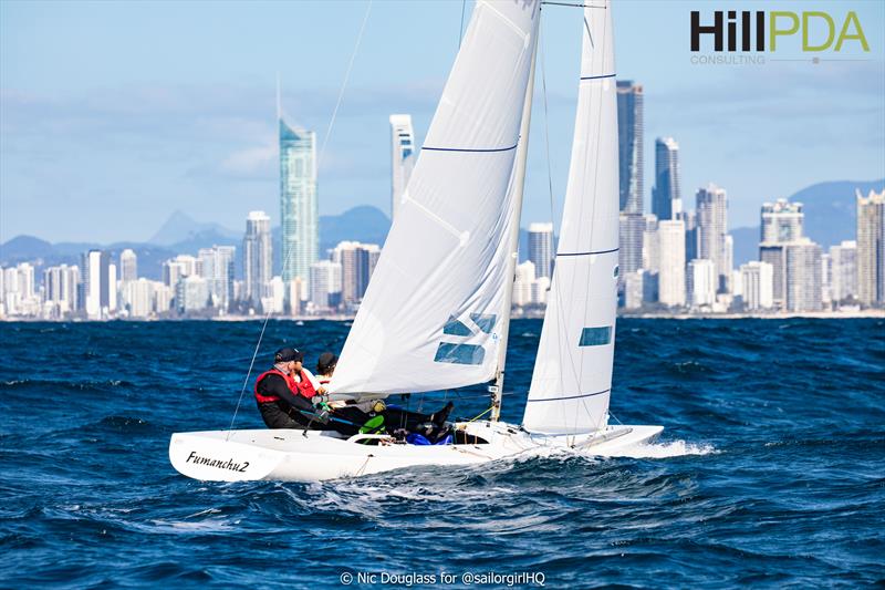 Fumanchu2 lead after Etchells Gold Coast Championship Day 1 photo copyright Nic Douglass for @sailorgirlhq taken at Southport Yacht Club, Australia and featuring the Etchells class