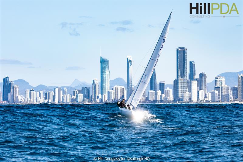 Magpie won Race 2 on Etchells Gold Coast Championship Day 1 photo copyright Nic Douglass for @sailorgirlhq taken at Southport Yacht Club, Australia and featuring the Etchells class