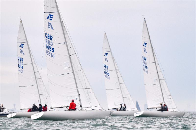 Etchells UK South Coast Championship held in light winds photo copyright Jan Ford taken at Royal London Yacht Club and featuring the Etchells class