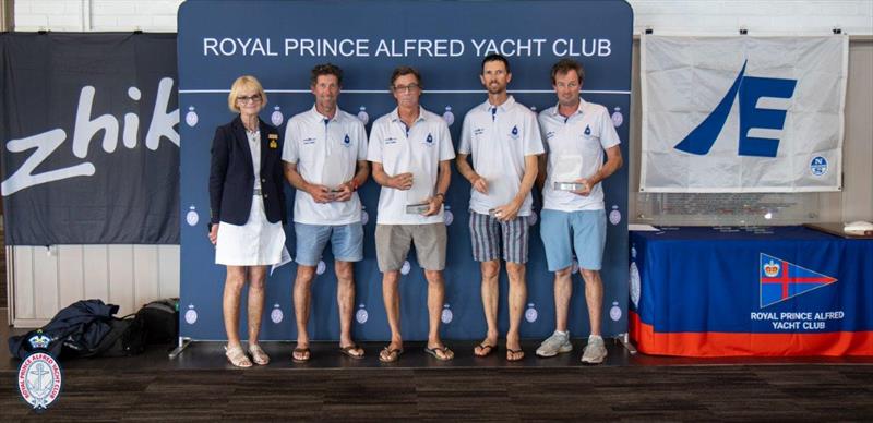 Etchells NSW State Championship 2024 - Acting Commodore (Vice Commodore) Julia Hornsby, Mal Page, Mark Thornburrow, Julian Plante, Nathan Wilmot photo copyright Brendan Rourke / RPAYC taken at Royal Prince Alfred Yacht Club and featuring the Etchells class