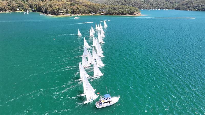 Etchells NSW State Championship 2024 - Start off Scotland Island in NE - photo © Terry Calley for Hippodrone