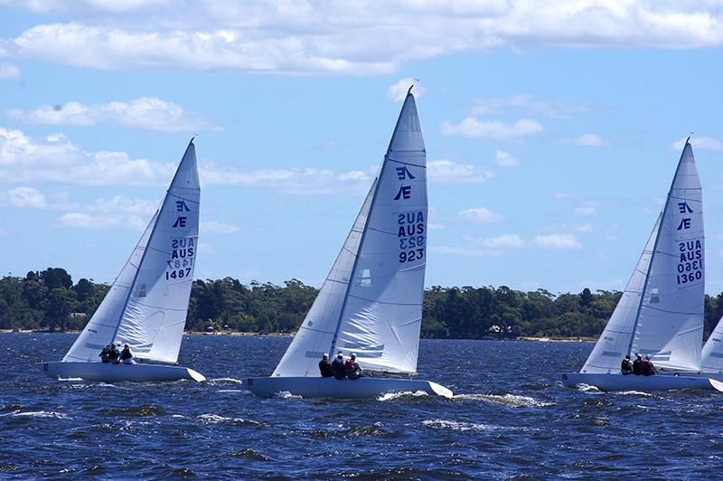 Jindavik (AUS1487), Apres La Mer (AUS923) and Elusive (AUS1360) reaching - Etchells Victorian Championship 2024 - photo © Jeanette Severs