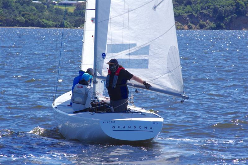 Niesje Hees, skipper of Quandong, was awarded the First Female Helm, of the Etchells Victorian Championship 2024 photo copyright Jeanette Severs taken at Metung Yacht Club and featuring the Etchells class