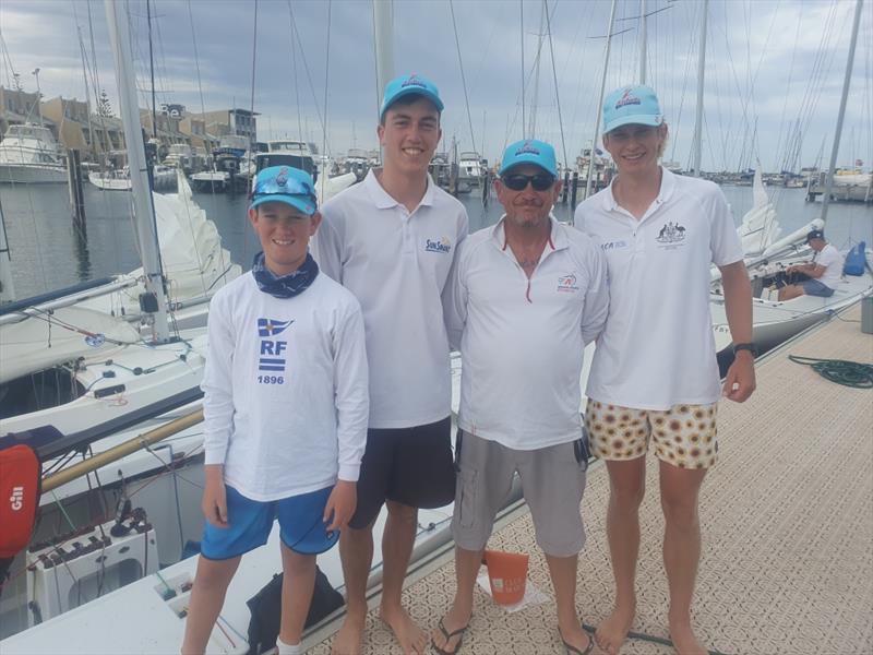 Jason Poutsma and crew Xavier Bates, George Elms and Thomas Cooper sailed Hustler to a race win in the WA Etchells States - photo © Harry Fisher / Down Under Sail