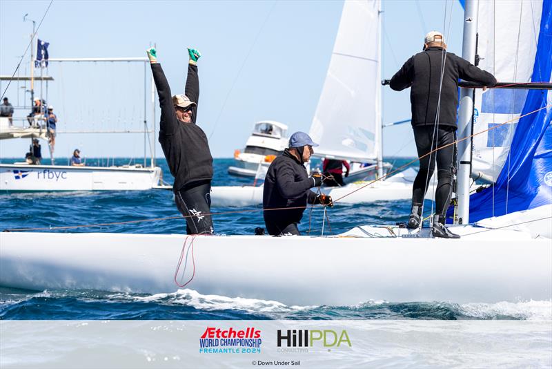 Magpie wins the 2024 Etchells World Championships photo copyright Suellen Hurling for Live Sail Die and Down Under Sail taken at Fremantle Sailing Club and featuring the Etchells class