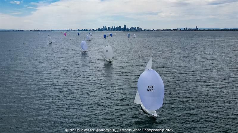 Barry 2 leading the fleet - 2025 Etchells Pre-World Championship - photo © Nic Douglass @sailorgirlHQ