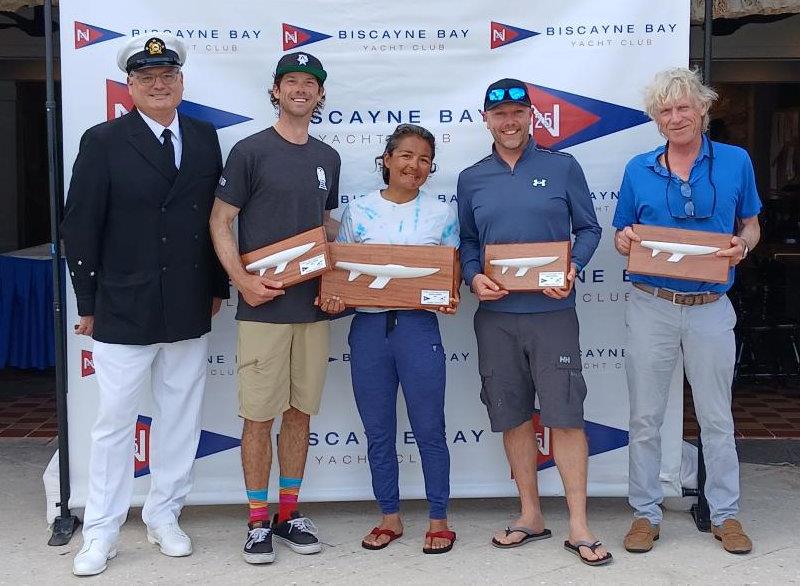 Crew of 'Mila', series winners - Etchells Biscayne Bay Winter Series photo copyright BBYC taken at Biscayne Bay Yacht Club and featuring the Etchells class