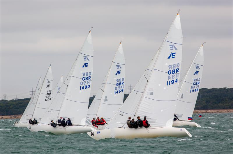 Etchells fleet on Day 2 of Cowes Week 2025 photo copyright Martin Augustus / www.sailingimages.co.uk taken at Cowes Combined Clubs and featuring the Etchells class