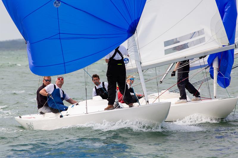 Etchells fleet on Day 7 of Cowes Week 2025 photo copyright Martin Augustus / www.sailingimages.co.uk taken at Cowes Combined Clubs and featuring the Etchells class