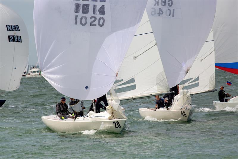 Etchells fleet on Day 7 of Cowes Week 2025 photo copyright Martin Augustus / www.sailingimages.co.uk taken at Cowes Combined Clubs and featuring the Etchells class