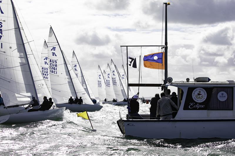 Pre-start - TLC Healthcare Etchells Australasian Summer Championship photo copyright Nic Douglass @SailorGirlHQ taken at Royal Geelong Yacht Club and featuring the Etchells class