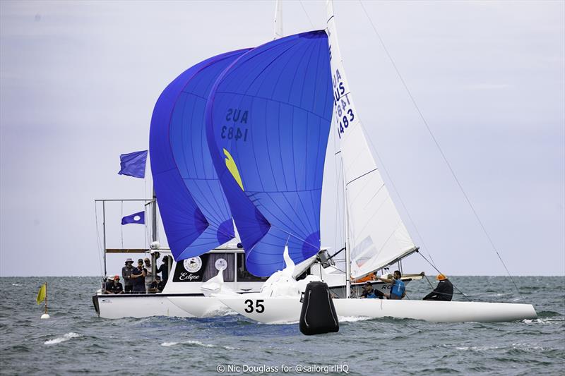 Tight finishes were frequent - TLC Healthcare Etchells Australasian Summer Championship photo copyright Nic Douglass @SailorGirlHQ taken at Royal Geelong Yacht Club and featuring the Etchells class