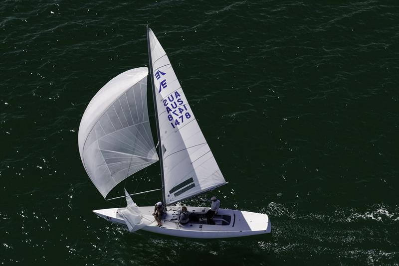 Triad 2020 with John Bertrand and the Young Guns - Etchells Victorian State Championship 2026 photo copyright Terry Calley for Hippodrone taken at Royal Brighton Yacht Club and featuring the Etchells class