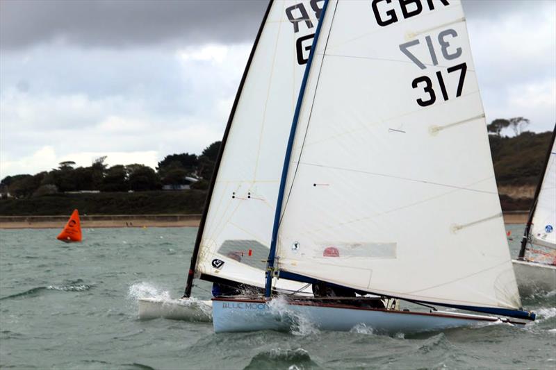 High winds on day 1 of the Europe Nationals at Highcliffe photo copyright Sarah Desjonqueres taken at Highcliffe Sailing Club and featuring the Europe class