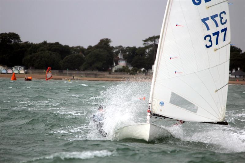 High winds on day 1 of the Europe Nationals at Highcliffe photo copyright Sarah Desjonqueres taken at Highcliffe Sailing Club and featuring the Europe class